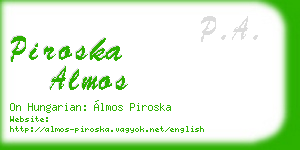piroska almos business card
