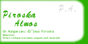 piroska almos business card